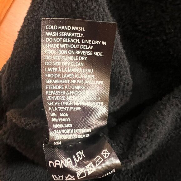 nANA Judy Biker Sleeve Sweatshirt Black Cotton Blend Men’s M Moto Streetwear - Picture 9 of 9